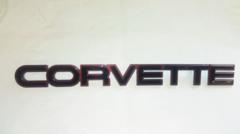 84-90 Corvette C4 Rear Bumper Emblem Dark Red